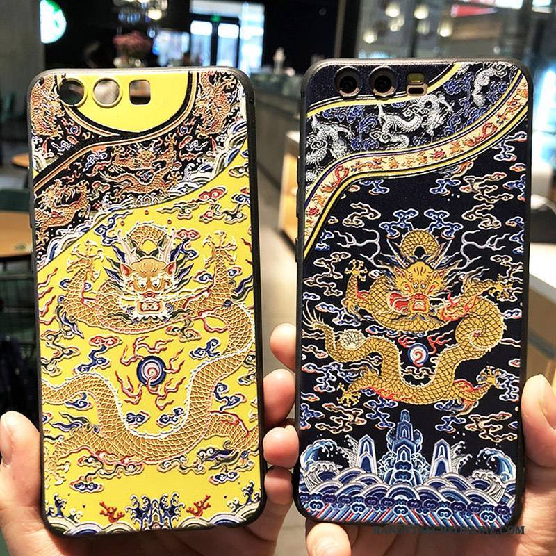 Hülle Huawei P10 Plus Taschen Totem Drachen, Case Huawei P10 Plus Farbe Persönlichkeit Trend