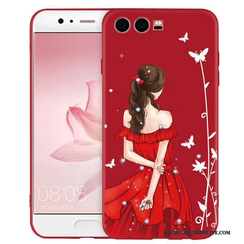 Hülle Huawei P10 Plus Weiche Trend Persönlichkeit, Case Huawei P10 Plus Schutz Rot Handyhüllen