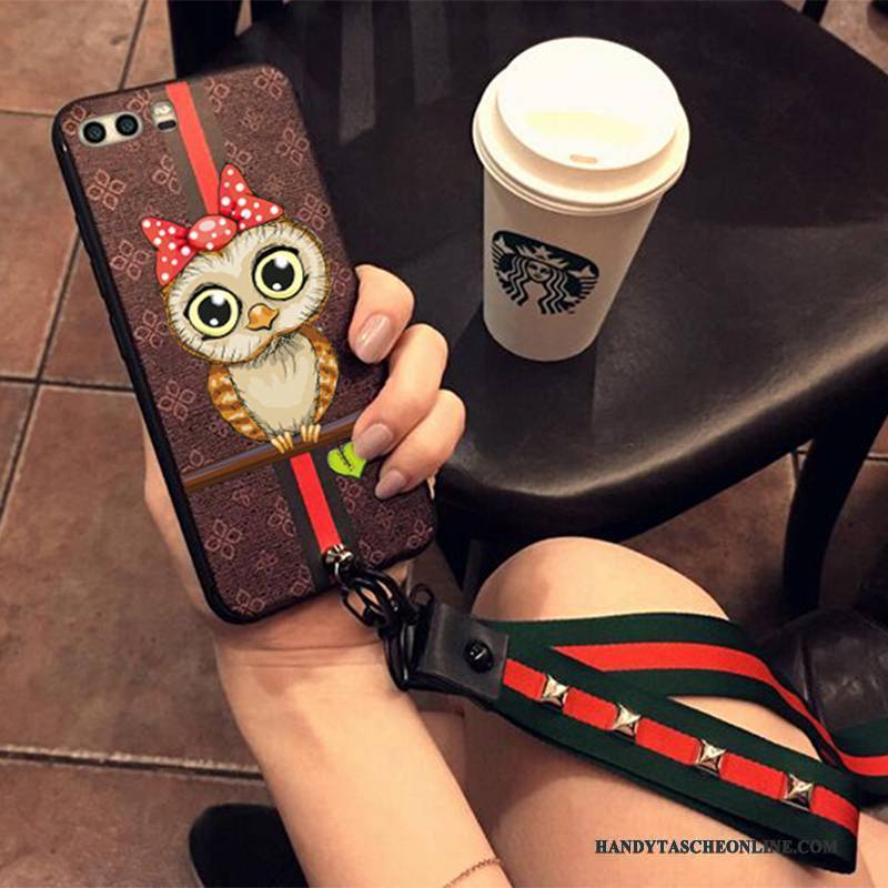 Hülle Huawei P10 Schutz Anti-sturz Hängende Verzierungen, Case Huawei P10 Taschen Rot Handyhüllen