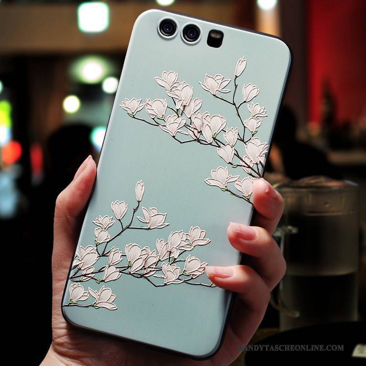 Hülle Huawei P10 Silikon Hellblau Anti-sturz, Case Huawei P10 Taschen Handyhüllen Hängende Verzierungen