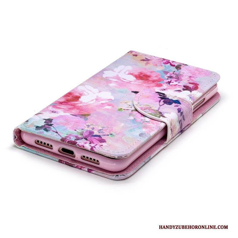 Hülle Huawei P20 Folio Rosa Farbe, Case Huawei P20 Lederhülle Anti-sturz Blumen