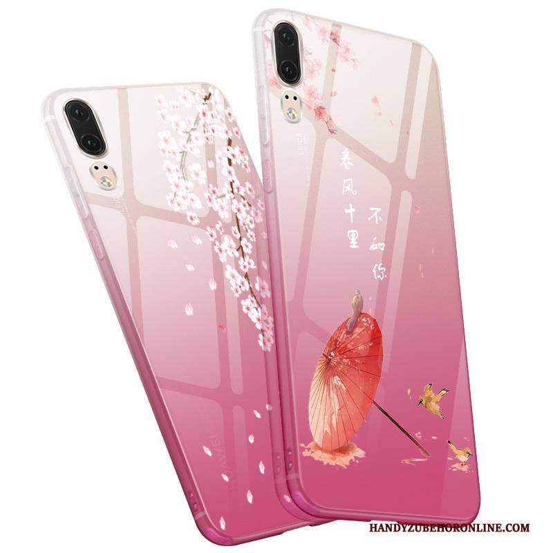 Hülle Huawei P20 Karikatur Farbverlauf Trend, Case Huawei P20 Silikon Handyhüllen Anti-sturz