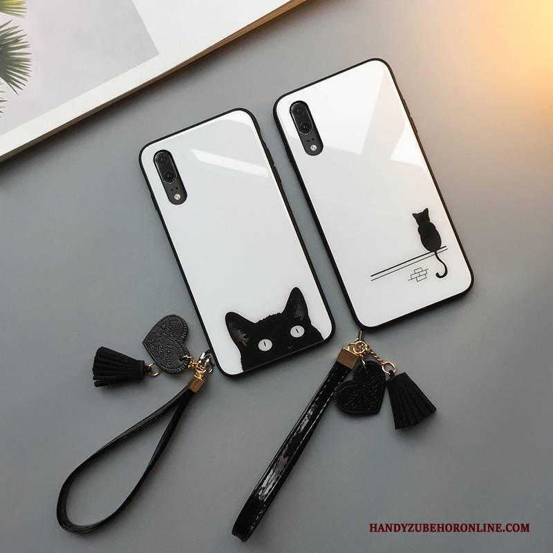 Hülle Huawei P20 Kreativ Trend Anti-sturz, Case Huawei P20 Weiche Weiß Handyhüllen