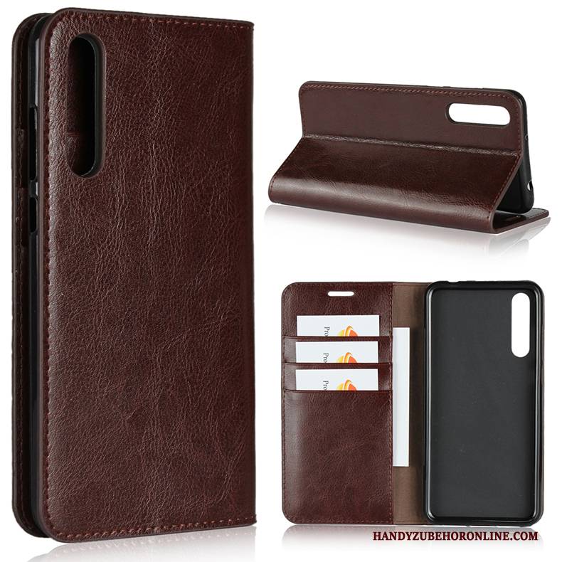 Hülle Huawei P20 Lederhülle Anti-sturz Temperieren, Case Huawei P20 Folio Karte Kuh