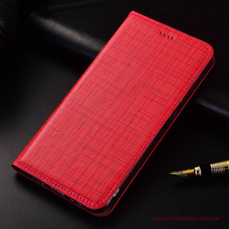 Hülle Huawei P20 Lite Leder Rot Handyhüllen, Case Huawei P20 Lite Lederhülle Anti-sturz Neu