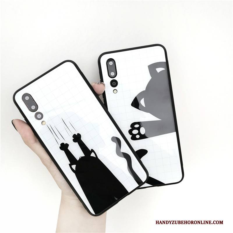 Hülle Huawei P20 Pro Katzen Glas, Case Huawei P20 Pro Netto Rot Neu