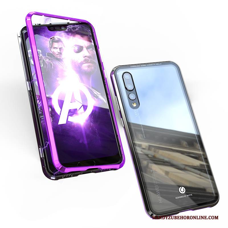 Hülle Huawei P20 Pro Metall Anti-sturz Liebhaber, Case Huawei P20 Pro Taschen Transparent Schwarz