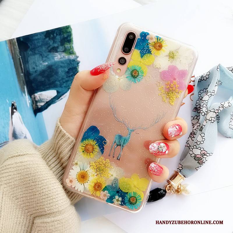 Hülle Huawei P20 Pro Weiche Handyhüllen Anti-sturz, Case Huawei P20 Pro Silikon Blumen Schön
