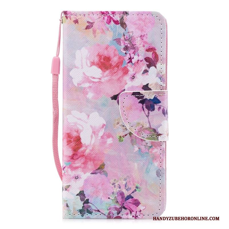 Hülle Huawei P20 Schutz Farbe Blumen, Case Huawei P20 Lederhülle Handyhüllen Anti-sturz