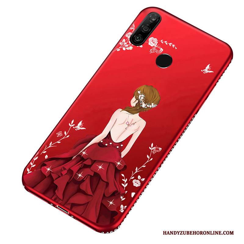 Hülle Huawei P30 Lite Mode Hängende Verzierungen Rot, Case Huawei P30 Lite Weiche Handyhüllen