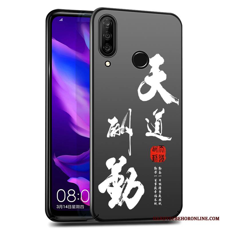 Hülle Huawei P30 Lite Schutz Nubuck Neu, Case Huawei P30 Lite Taschen Anti-sturz Schwarz