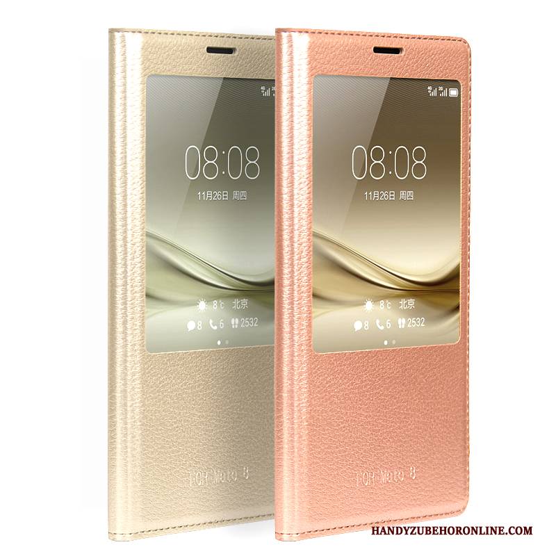 Hülle Huawei P30 Pro Lederhülle Rosegold Membran, Case Huawei P30 Pro Folio Hintere Abdeckung Schlafsaal