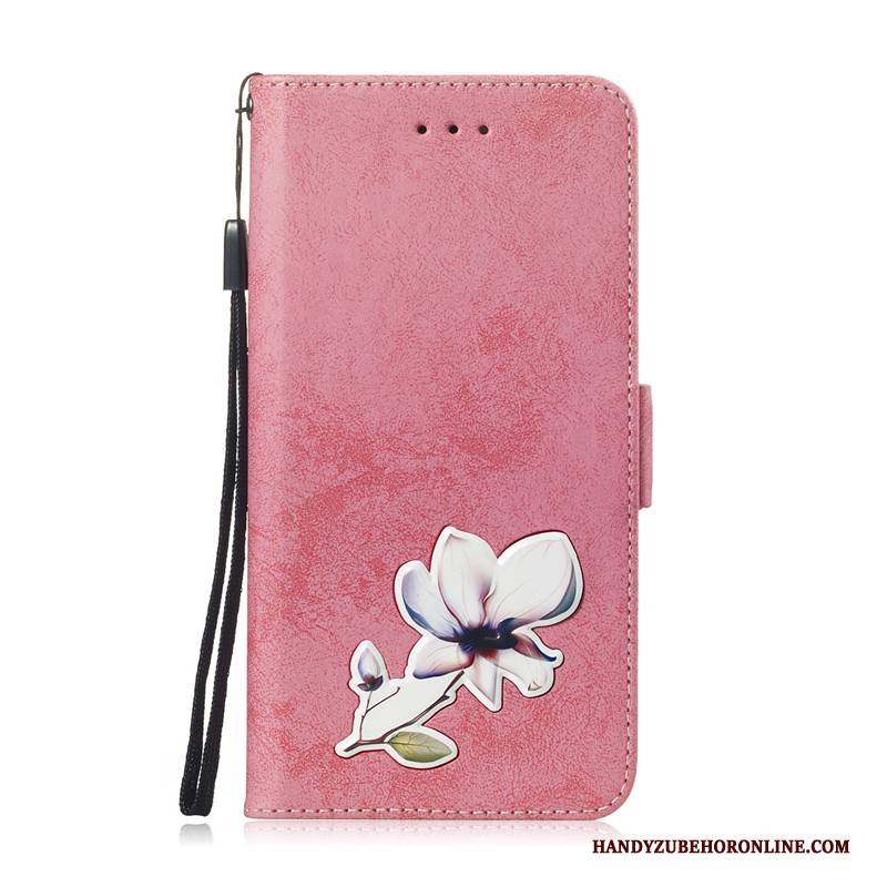 Hülle Huawei P30 Pro Schutz Handyhüllen Rosa, Case Huawei P30 Pro Lederhülle Blumen Holz