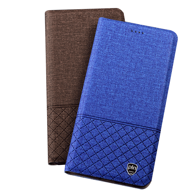Hülle Huawei P30 Pro Taschen Baumwolle Und Leinen Handyhüllen, Case Huawei P30 Pro Lederhülle Kariert Blau
