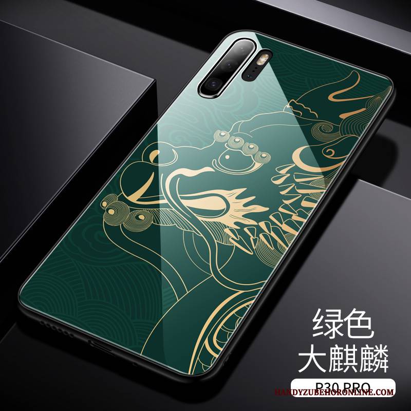 Hülle Huawei P30 Pro Taschen Handyhüllen Anti-sturz, Case Huawei P30 Pro Luxus Grün High-end