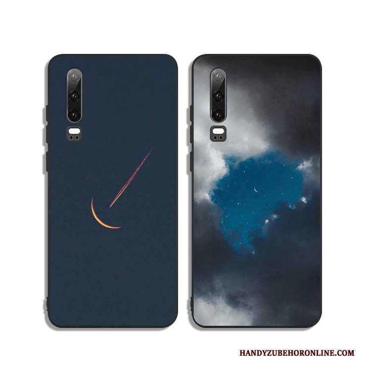 Hülle Huawei P30 Taschen Schwarz Sternenhimmel, Case Huawei P30 Silikon Anti-sturz Handyhüllen