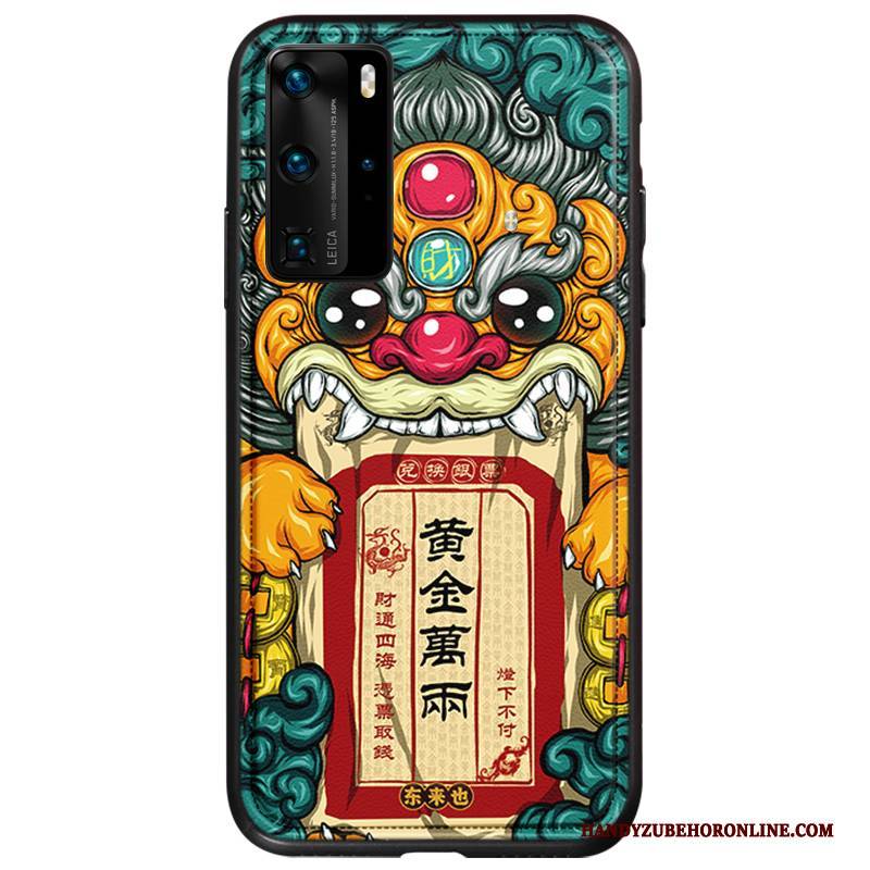 Hülle Huawei P40 Pro Farbe Persönlichkeit Handyhüllen, Case Huawei P40 Pro Leder Anti-sturz Muster