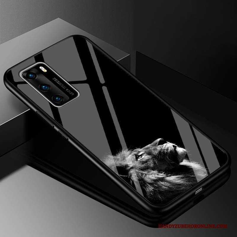 Hülle Huawei P40 Taschen Persönlichkeit Handyhüllen, Case Huawei P40 Schutz Netto Rot Glas