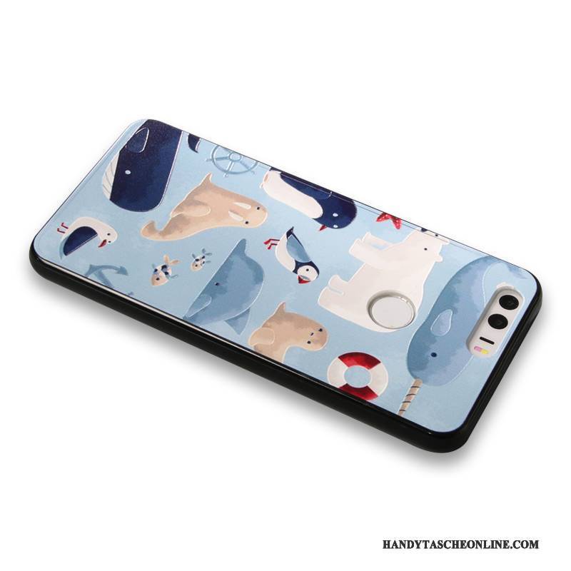 Hülle Huawei P8 Lite 2017 Schutz Blau Persönlichkeit, Case Huawei P8 Lite 2017 Karikatur Handyhüllen Jugend