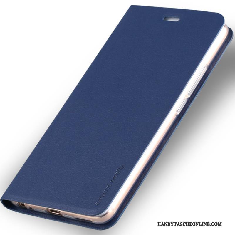 Hülle Huawei P8 Lite Folio Handyhüllen Dunkelblau, Case Huawei P8 Lite Lederhülle Jugend