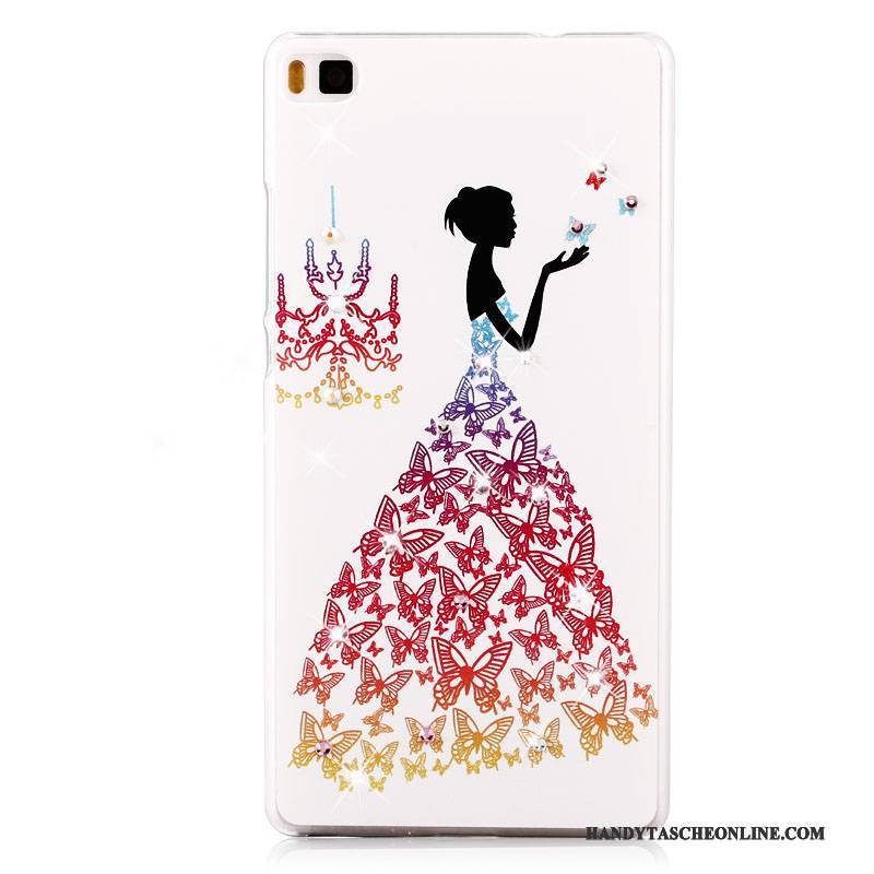 Hülle Huawei P8 Lite Gemalt Jugend Handyhüllen, Case Huawei P8 Lite Strass Rot
