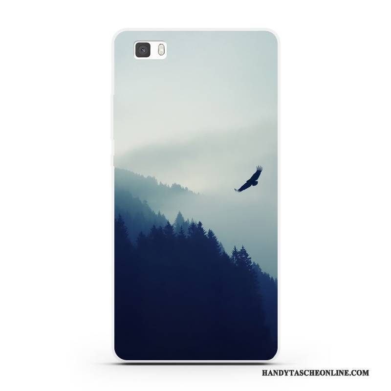 Hülle Huawei P8 Lite Schutz Blau Trend, Case Huawei P8 Lite Weiche Handyhüllen Jugend