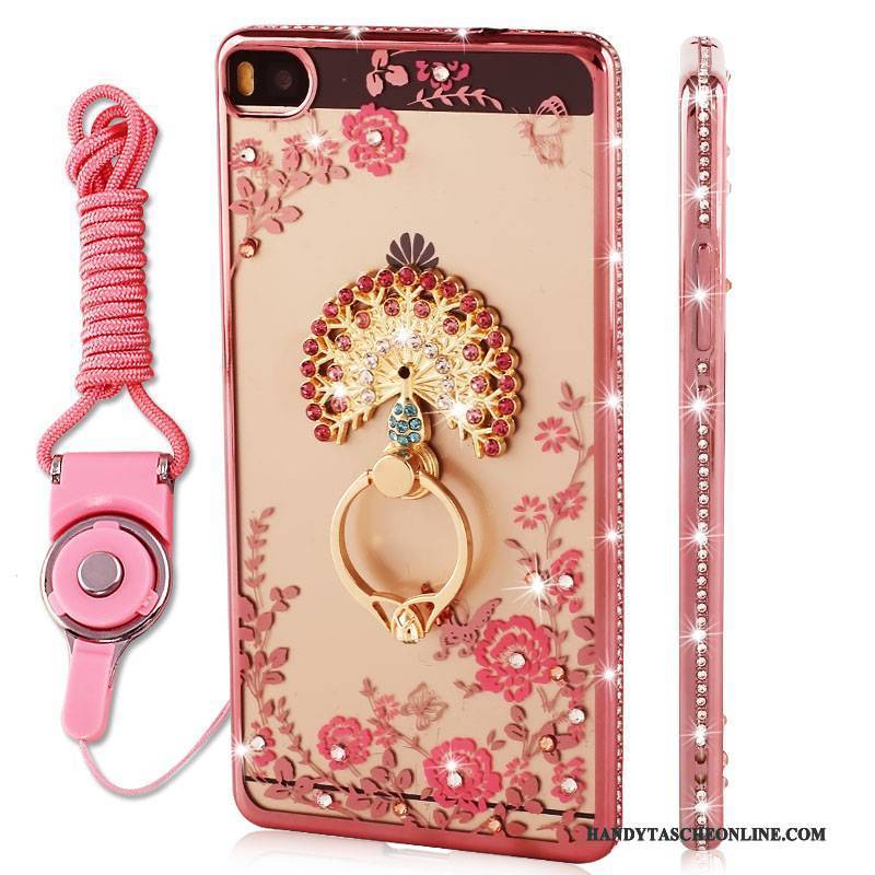 Hülle Huawei P8 Strass Rosa Handyhüllen, Case Huawei P8 Weiche