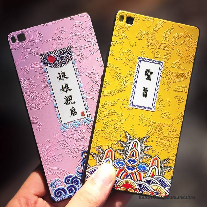 Hülle Huawei P8 Taschen Anti-sturz Gelb, Case Huawei P8 Kreativ Persönlichkeit Rosa