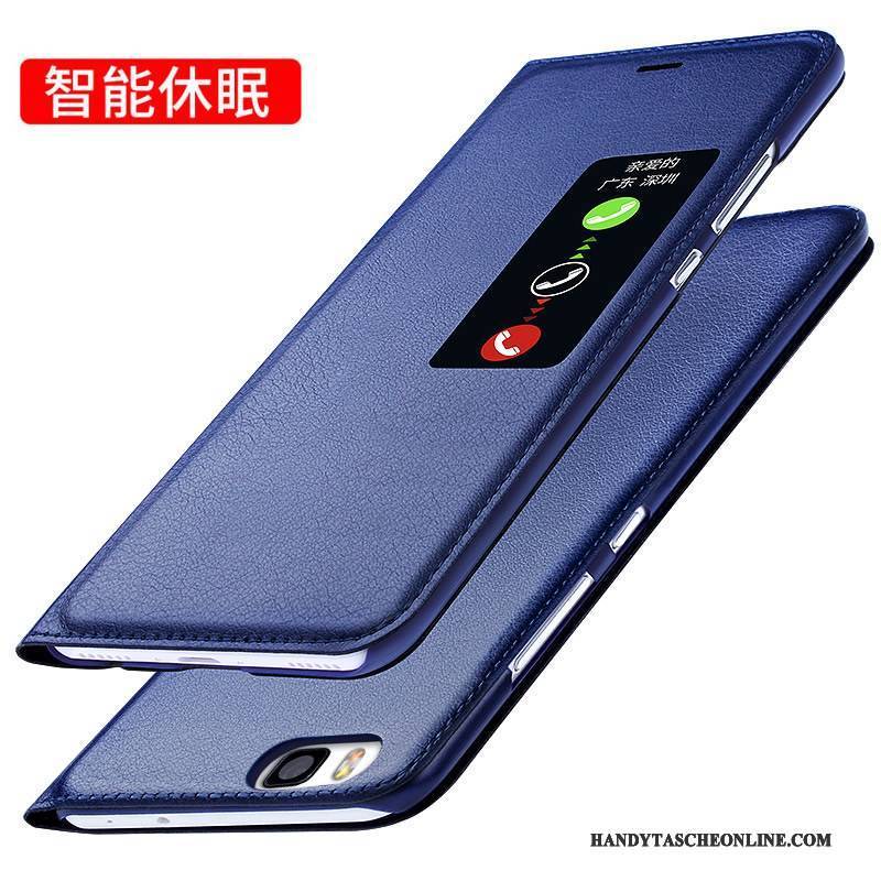 Hülle Huawei P8 Taschen Handyhüllen Hoch, Case Huawei P8 Folio Anti-sturz Dunkelblau
