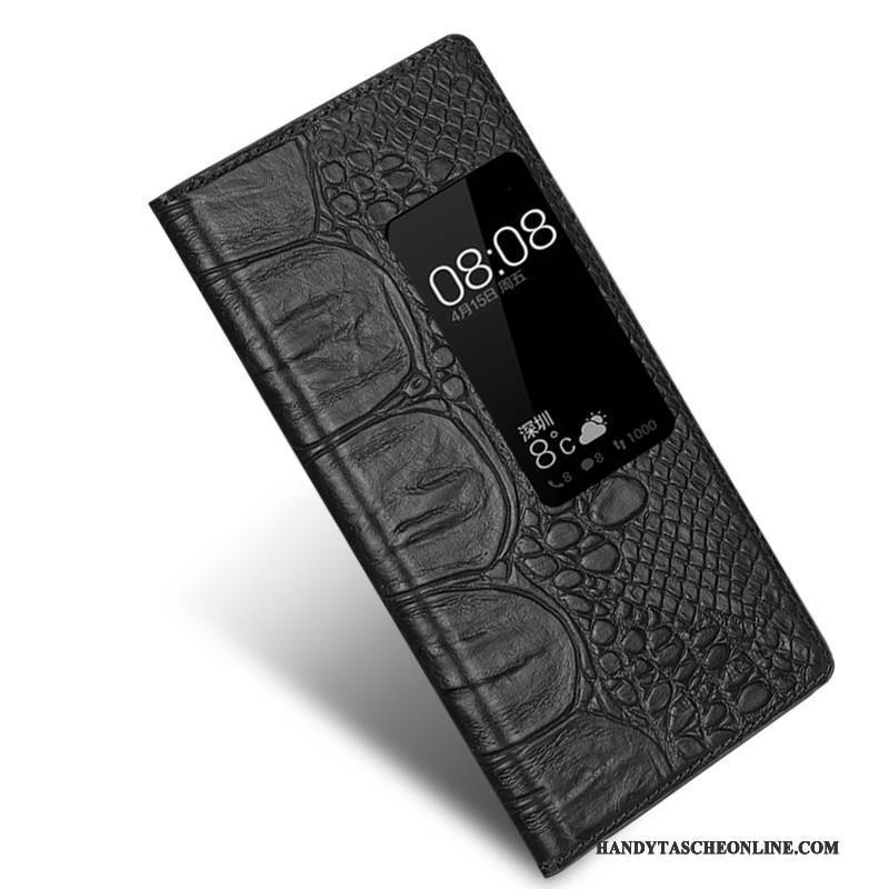 Hülle Huawei P9 Folio Schlafsaal Anti-sturz, Case Huawei P9 Leder Handyhüllen Schwarz