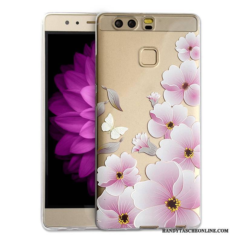 Hülle Huawei P9 Karikatur Handyhüllen Nette, Case Huawei P9 Silikon Rosa Anti-sturz