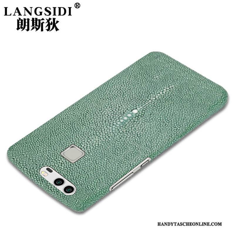 Hülle Huawei P9 Leder Angepasst Handyhüllen, Case Huawei P9 Kreativ Grün