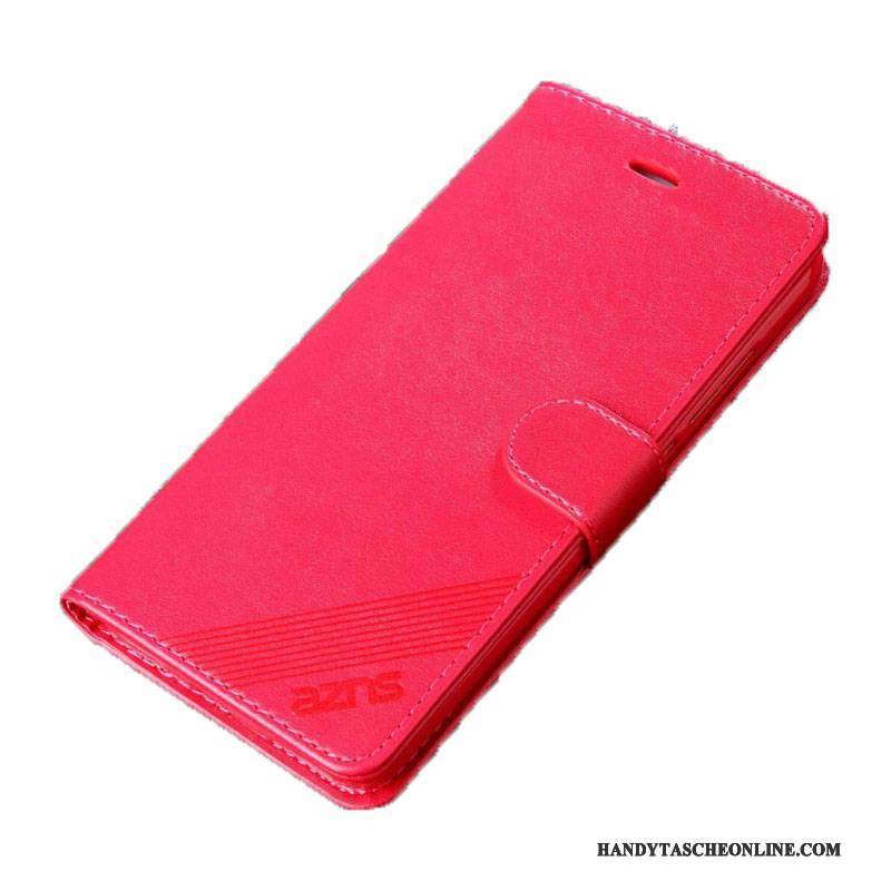 Hülle Huawei P9 Leder Handyhüllen Rot, Case Huawei P9 Folio Anti-sturz