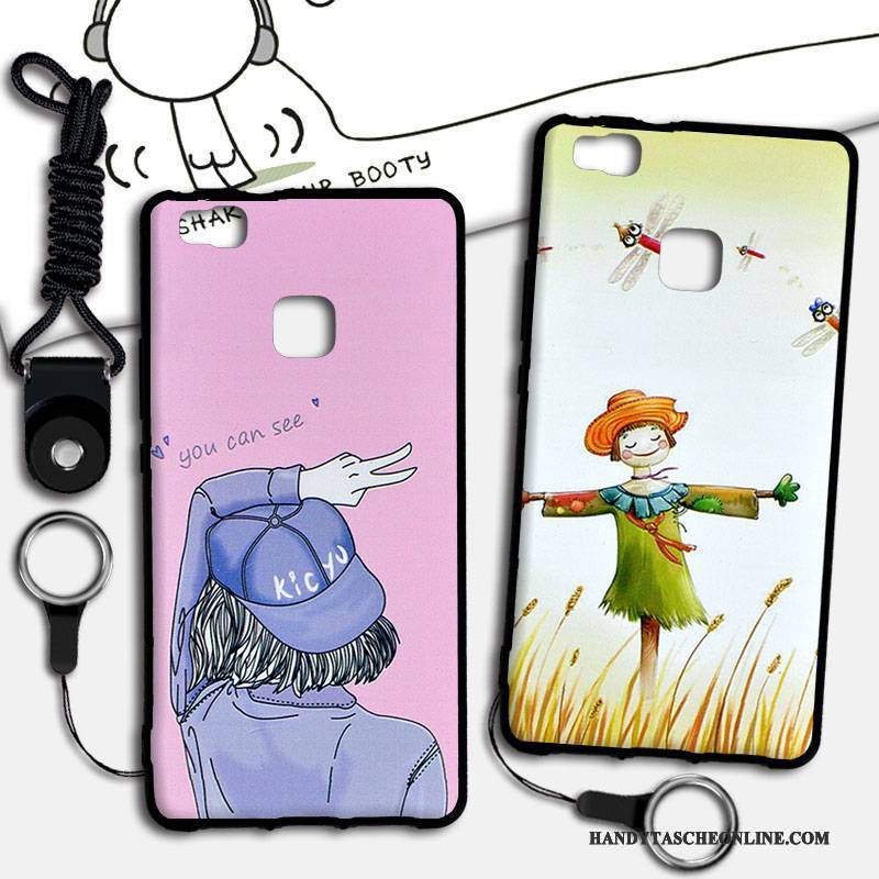 Hülle Huawei P9 Lite Schutz Anti-sturz Hängende Verzierungen, Case Huawei P9 Lite Weiche Jugend Handyhüllen