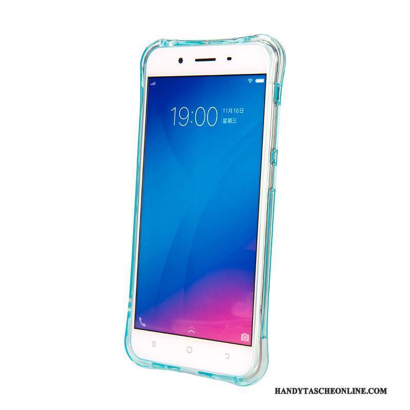 Hülle Huawei P9 Lite Silikon Blau Transparent, Case Huawei P9 Lite Weiche Anti-sturz Jugend