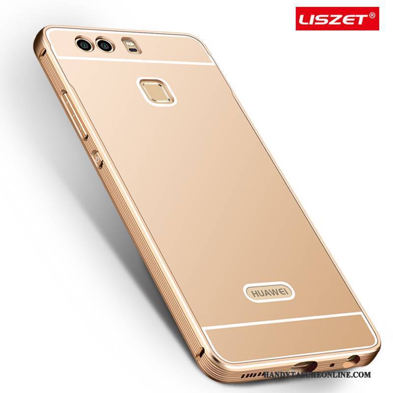 Hülle Huawei P9 Metall Gold Anti-sturz, Case Huawei P9 Schutz Schwer Handyhüllen