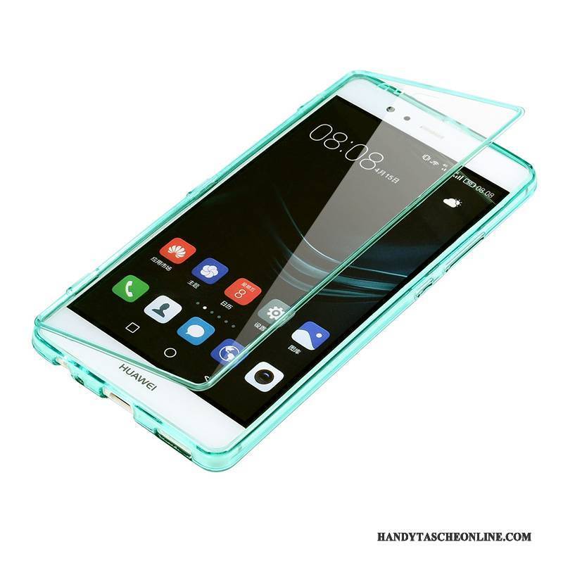 Hülle Huawei P9 Plus Schutz Lichtfarbe Anti-sturz, Case Huawei P9 Plus Folio Handyhüllen Grün