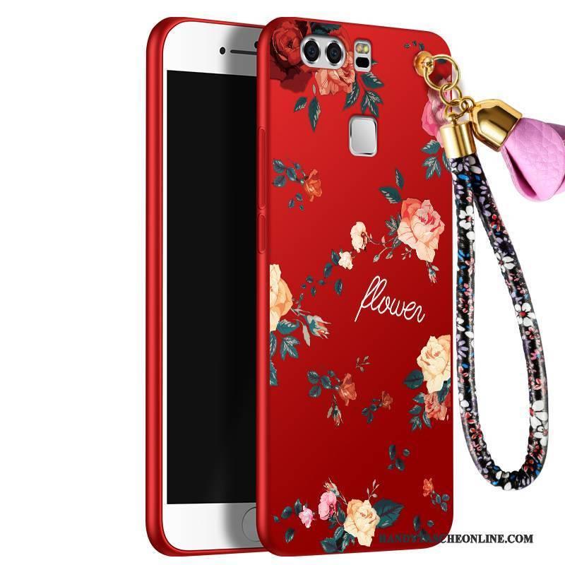 Hülle Huawei P9 Plus Taschen Rot Persönlichkeit, Case Huawei P9 Plus Weiche Anti-sturz Handyhüllen