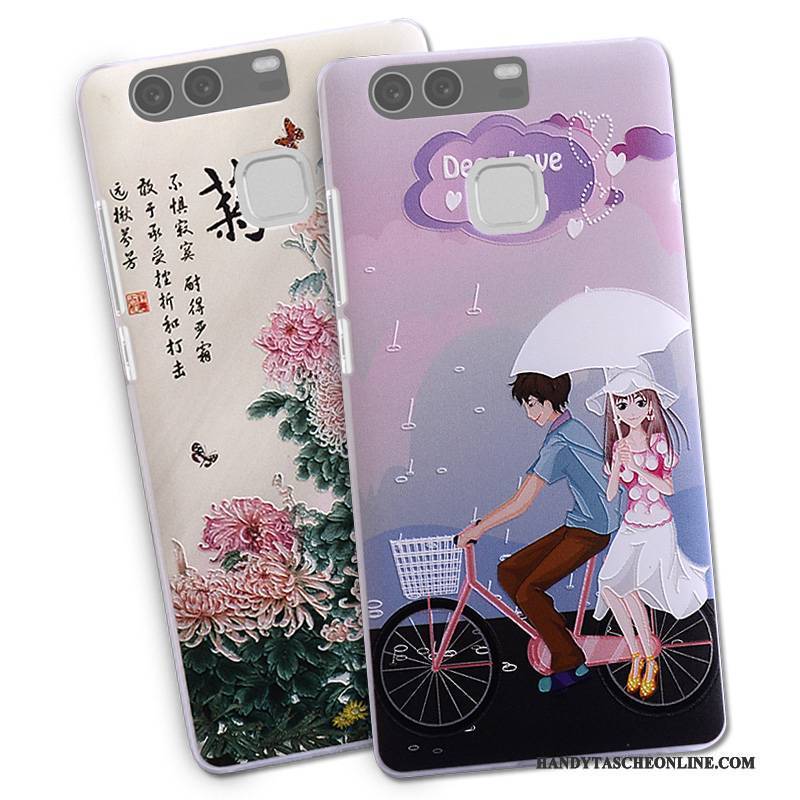 Hülle Huawei P9 Prägung Lila Handyhüllen, Case Huawei P9 Schutz Schwer