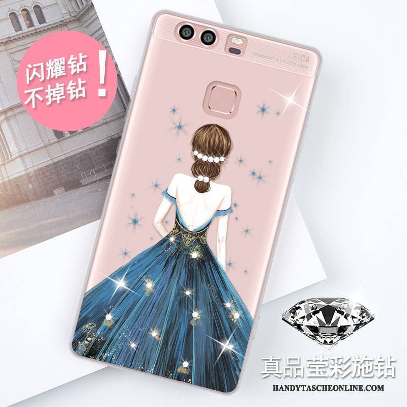 Hülle Huawei P9 Silikon Anti-sturz Blau, Case Huawei P9 Taschen Handyhüllen Persönlichkeit