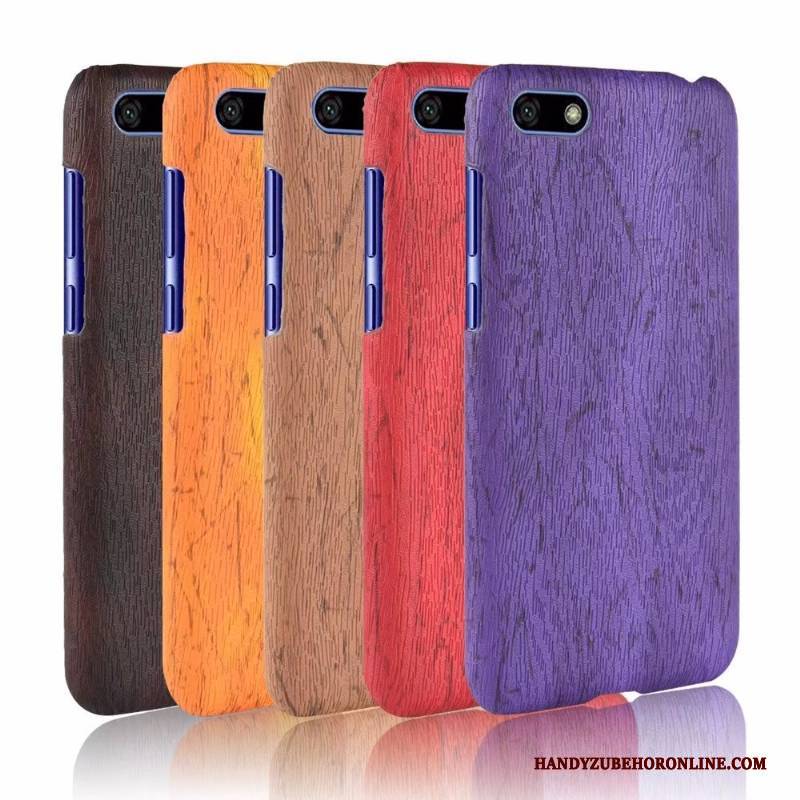 Hülle Huawei Y5 2018 Schutz Einfach Lila, Case Huawei Y5 2018 Retro Handyhüllen Schwer