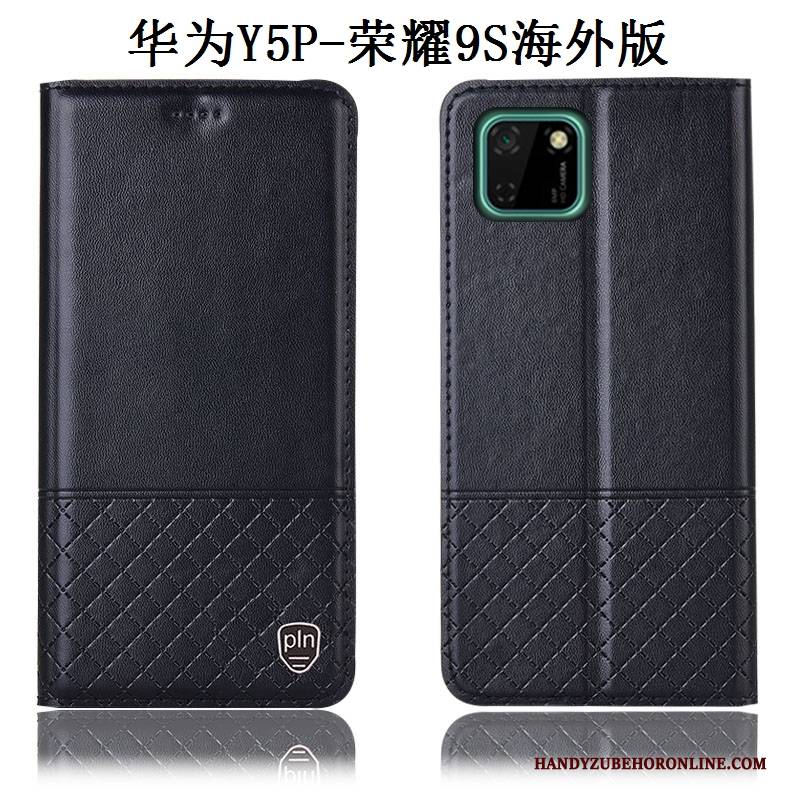 Hülle Huawei Y5p Taschen Anti-sturz Schwarz, Case Huawei Y5p Leder Handyhüllen