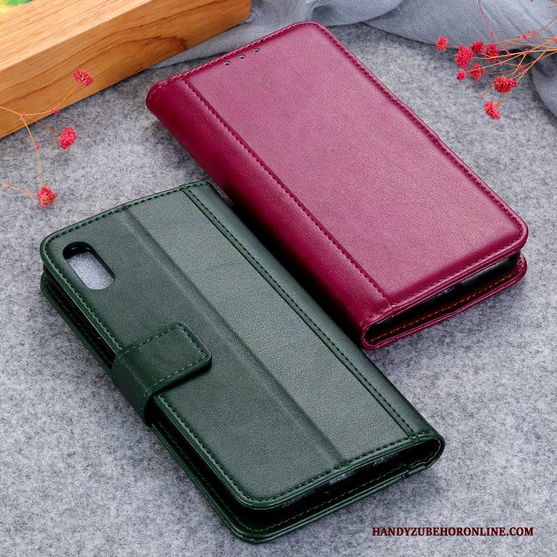 Hülle Huawei Y6 2019 Folio Business Rot, Case Huawei Y6 2019 Taschen Karte