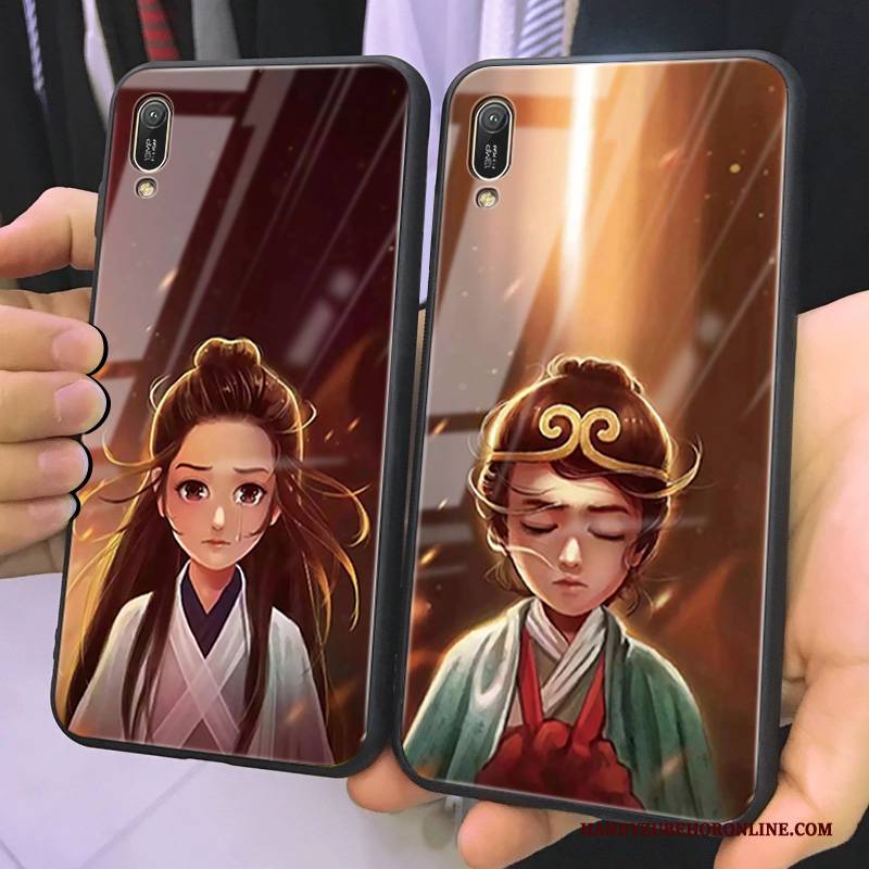 Hülle Huawei Y6 2019 Kreativ Schwer Persönlichkeit, Case Huawei Y6 2019 Taschen Netto Rot Nubuck