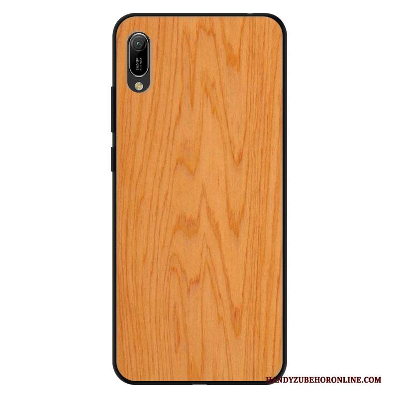 Hülle Huawei Y6 2019 Silikon Handyhüllen Einfarbig, Case Huawei Y6 2019 Weiche Gelb Anti-sturz