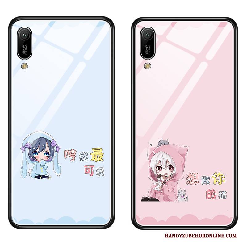 Hülle Huawei Y6 2019 Silikon Wind Glas, Case Huawei Y6 2019 Schutz Blau Nette