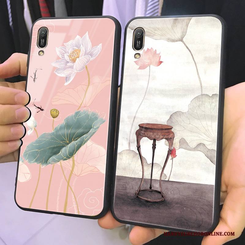 Hülle Huawei Y6 2019 Taschen Mini Spiegel, Case Huawei Y6 2019 Schutz Schön Handyhüllen