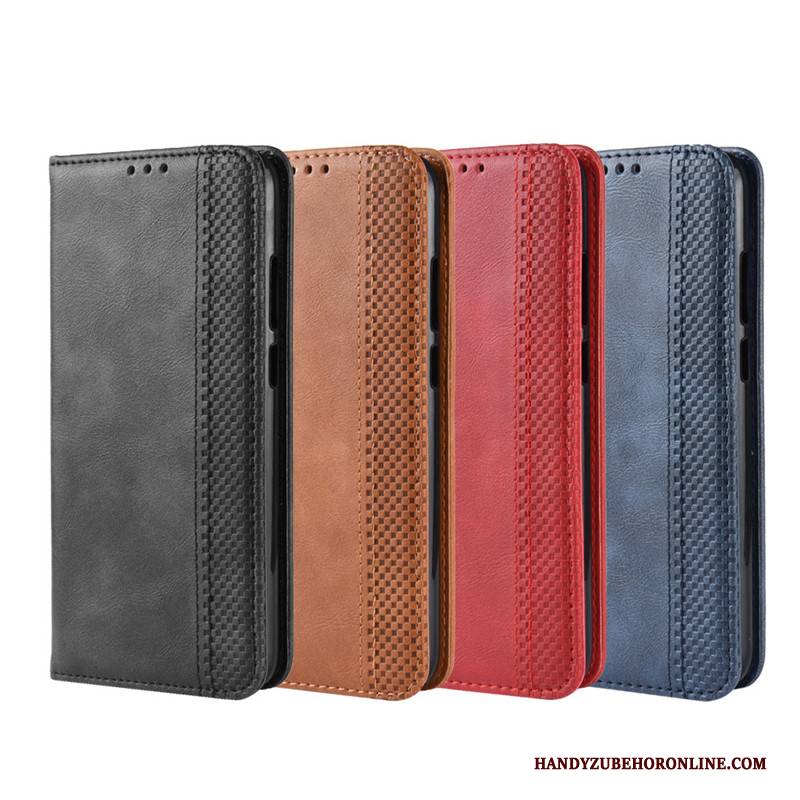 Hülle Huawei Y6s Lederhülle Handyhüllen Magnetschließe, Case Huawei Y6s Folio Schwarz Anti-sturz
