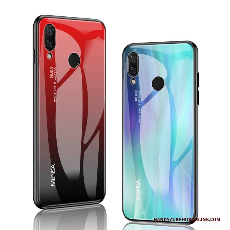 Hülle Huawei Y7 2019 Kreativ Trend Netto Rot, Case Huawei Y7 2019 Taschen High-end Spiegel