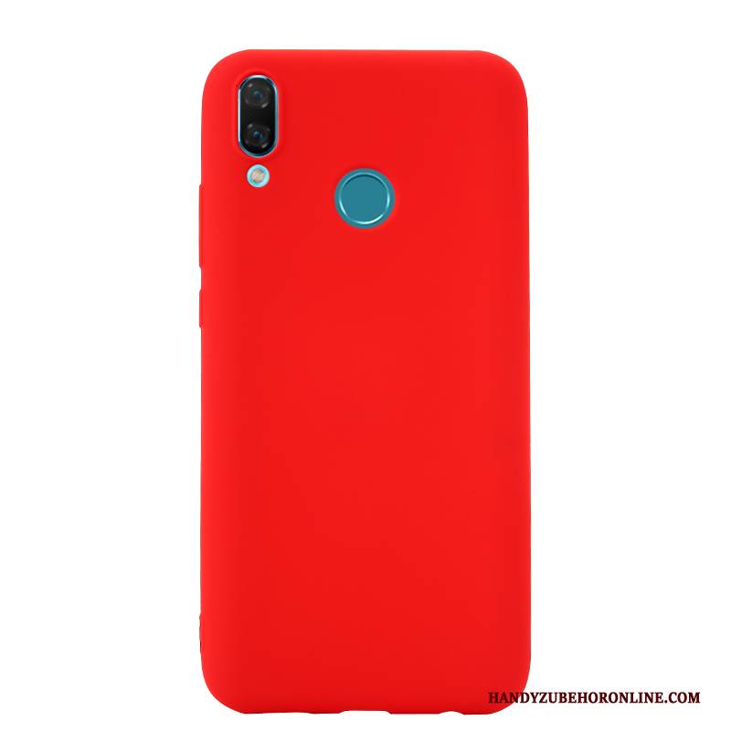 Hülle Huawei Y7 2019 Schutz Rot Rutschfest, Case Huawei Y7 2019 Weiche Einfarbig Handyhüllen